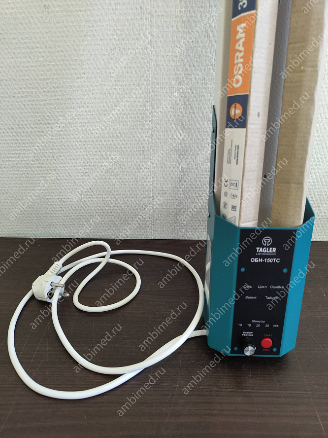 Ультрафиолетовый бактерицидный облучатель открытого типа TAGLER ОБН-150ТС (с таймером, 2×30 Вт)