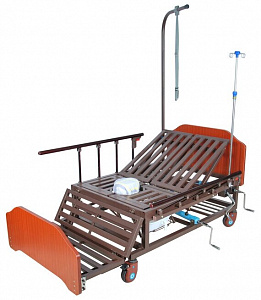Кровать механическая Е-45А (ММ-5424Н-01) с боковым переворачиванием, туалетным устройством и "кардиокресло"