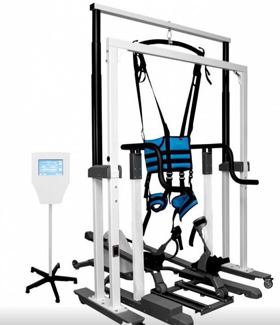 Подвес реабилитационный для вертикализации пациента, модель «Орторент С++» (стационарный с роботизированной (кинематической) системой имитации шага)